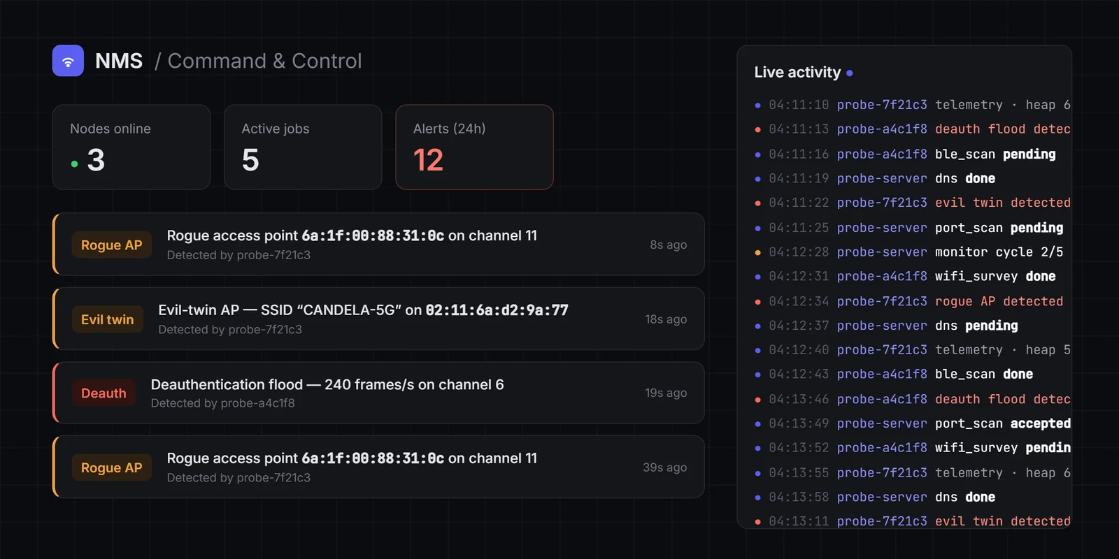 NMS — Ops console · Security research